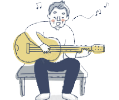 ギターを弾くおじいちゃん